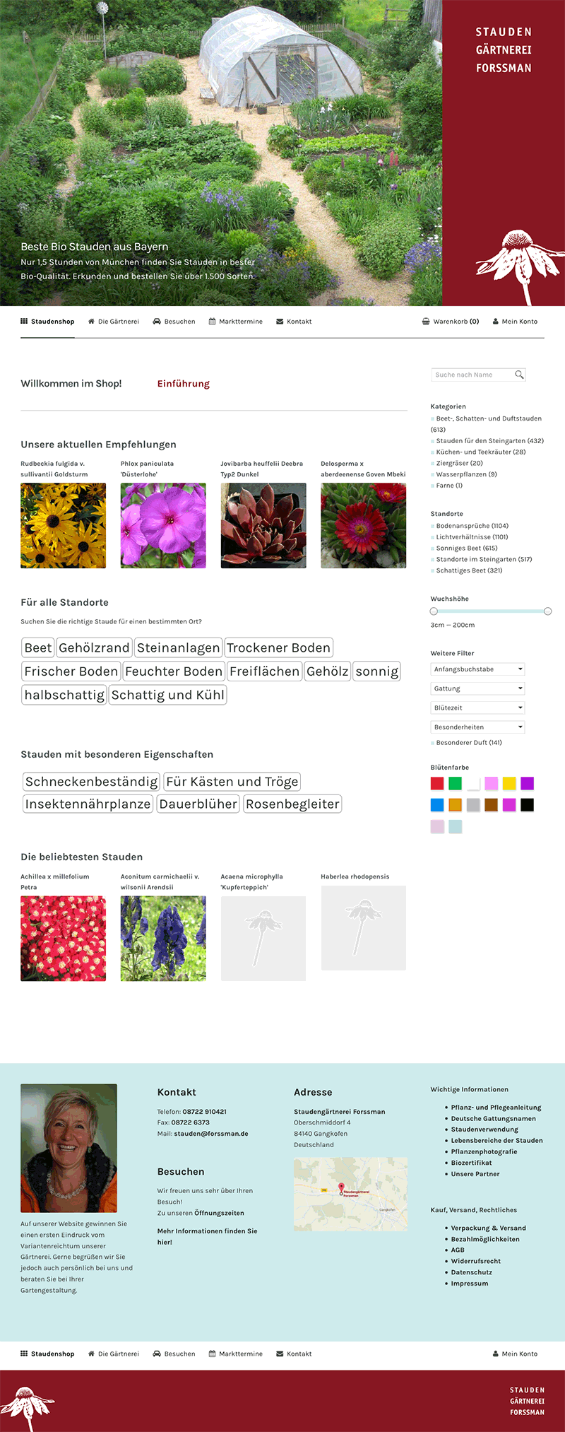 Staudengärtnerei Forssman Landing Page Screenshot